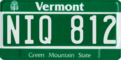 VT license plate NIQ812