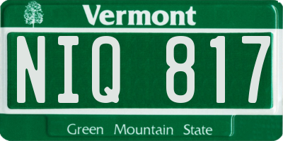 VT license plate NIQ817