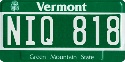 VT license plate NIQ818