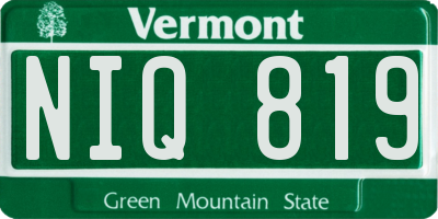 VT license plate NIQ819