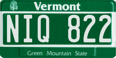 VT license plate NIQ822