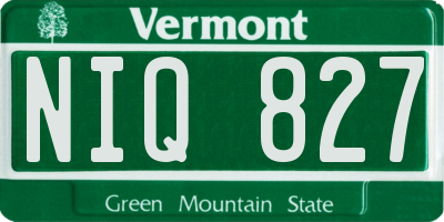 VT license plate NIQ827