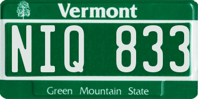 VT license plate NIQ833