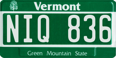 VT license plate NIQ836