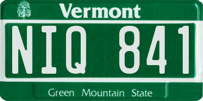 VT license plate NIQ841