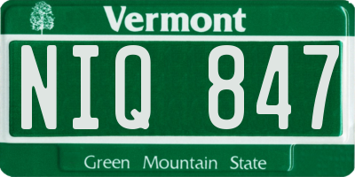 VT license plate NIQ847