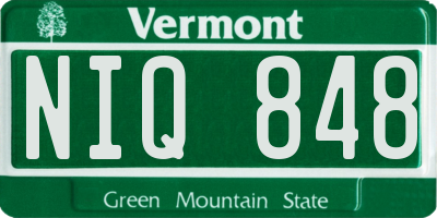 VT license plate NIQ848