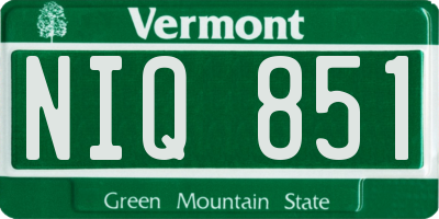 VT license plate NIQ851