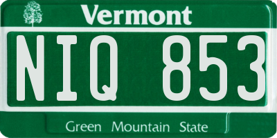 VT license plate NIQ853