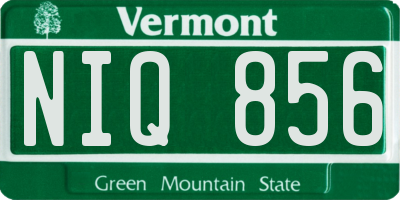 VT license plate NIQ856