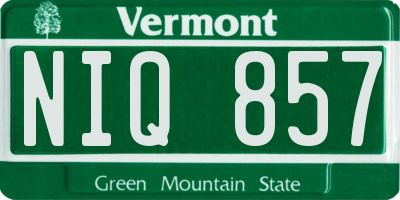 VT license plate NIQ857