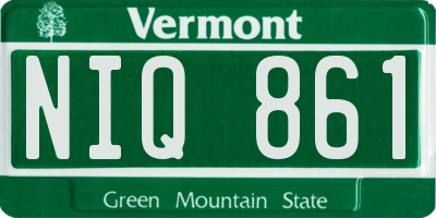 VT license plate NIQ861