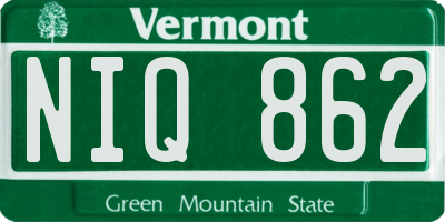 VT license plate NIQ862