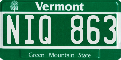 VT license plate NIQ863