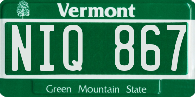 VT license plate NIQ867
