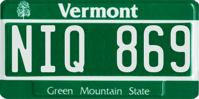 VT license plate NIQ869