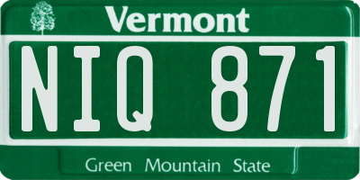 VT license plate NIQ871