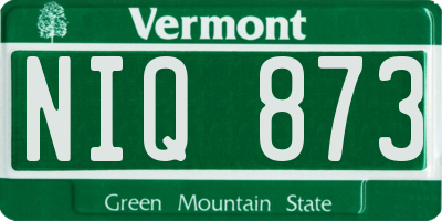 VT license plate NIQ873