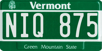 VT license plate NIQ875