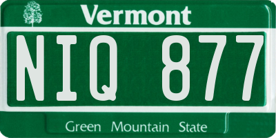 VT license plate NIQ877