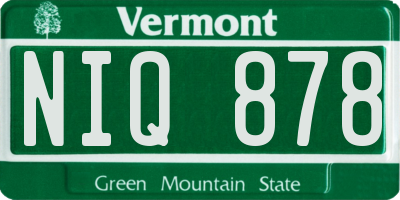 VT license plate NIQ878