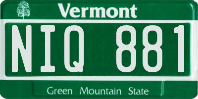 VT license plate NIQ881