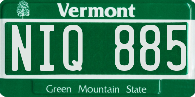 VT license plate NIQ885