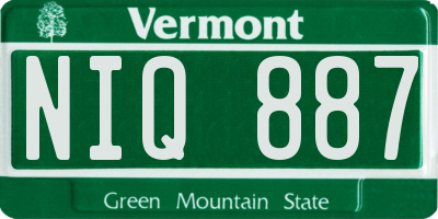 VT license plate NIQ887