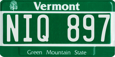 VT license plate NIQ897