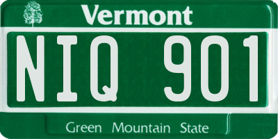 VT license plate NIQ901
