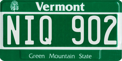 VT license plate NIQ902
