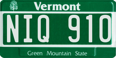 VT license plate NIQ910