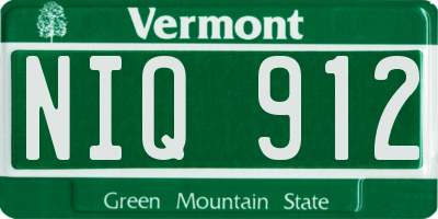 VT license plate NIQ912