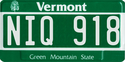 VT license plate NIQ918