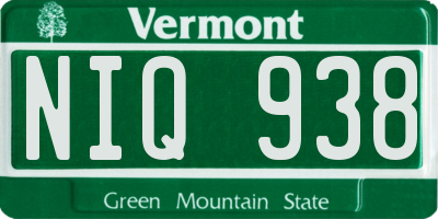 VT license plate NIQ938