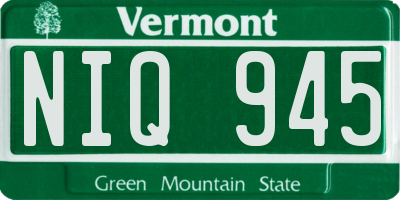 VT license plate NIQ945