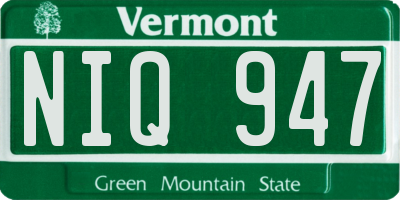 VT license plate NIQ947
