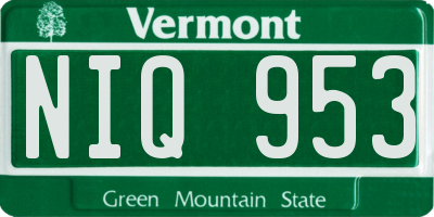 VT license plate NIQ953