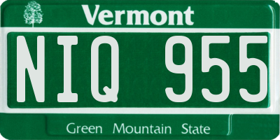 VT license plate NIQ955
