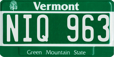 VT license plate NIQ963