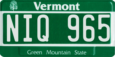 VT license plate NIQ965