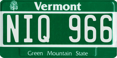 VT license plate NIQ966