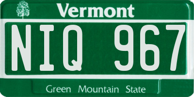 VT license plate NIQ967