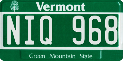 VT license plate NIQ968