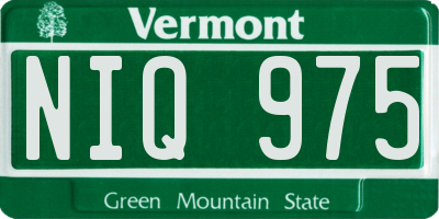 VT license plate NIQ975