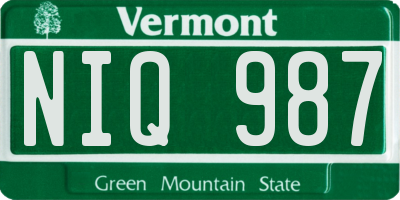 VT license plate NIQ987