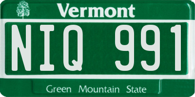 VT license plate NIQ991