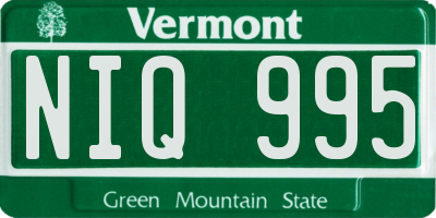 VT license plate NIQ995