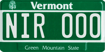 VT license plate NIR000