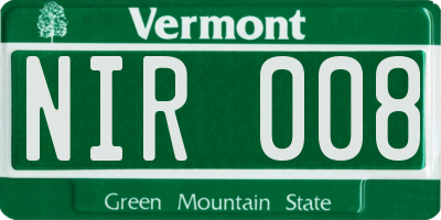 VT license plate NIR008